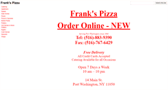 Desktop Screenshot of frankspizzapw.com